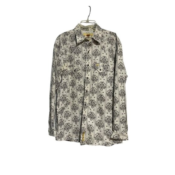 Larry Maham Men's Long Sleeve Button Down Boho Western Top Size L - Picture 1 of 6